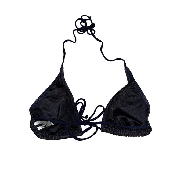 Fashion Nova Blue Jean Look Triangle Bikini Size XL Sexy Denim‎ Beach Swimsuit - Picture 3 of 6